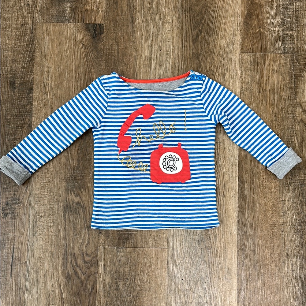 Mini Boden,Striped Blue and Gray Kids Shirt